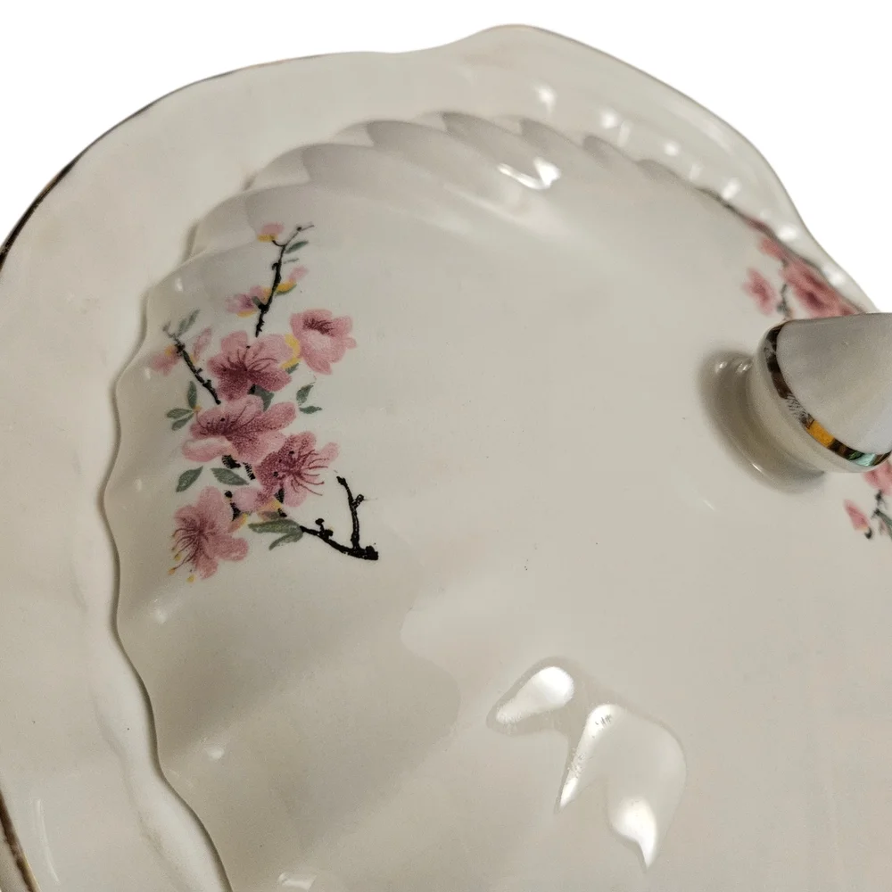 Vintage WS George Bolero Peach Blossom Covered Vegetable Bowl 9.5